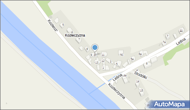 Krościenko nad Dunajcem, Kozłeczyzna, 10, mapa Krościenko nad Dunajcem