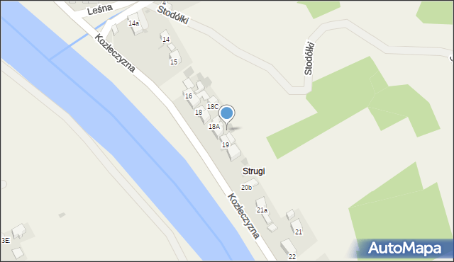 Krościenko nad Dunajcem, Kozłeczyzna, 19, mapa Krościenko nad Dunajcem