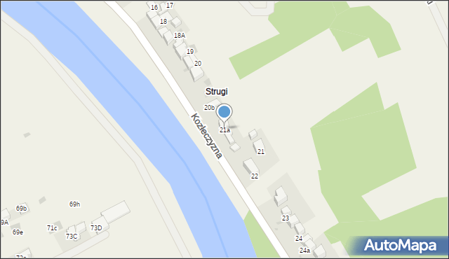 Krościenko nad Dunajcem, Kozłeczyzna, 21a, mapa Krościenko nad Dunajcem