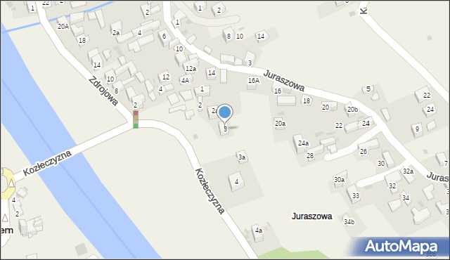 Krościenko nad Dunajcem, Kozłeczyzna, 3, mapa Krościenko nad Dunajcem