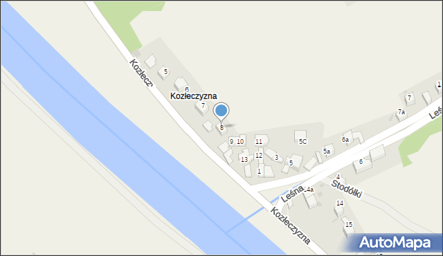 Krościenko nad Dunajcem, Kozłeczyzna, 8, mapa Krościenko nad Dunajcem
