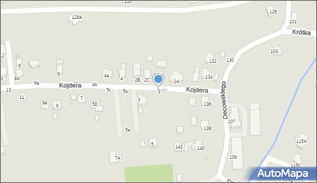 Krosno, Kojdera Franciszka, ks., 1, mapa Krosna