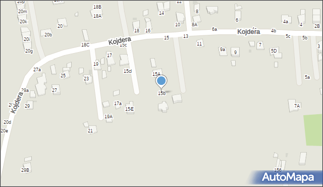 Krosno, Kojdera Franciszka, ks., 15b, mapa Krosna