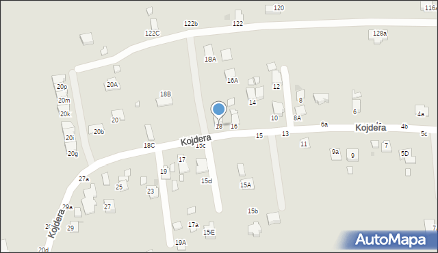 Krosno, Kojdera Franciszka, ks., 18, mapa Krosna