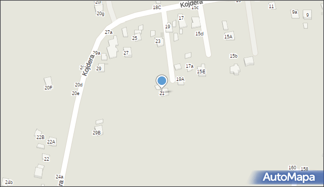 Krosno, Kojdera Franciszka, ks., 21, mapa Krosna