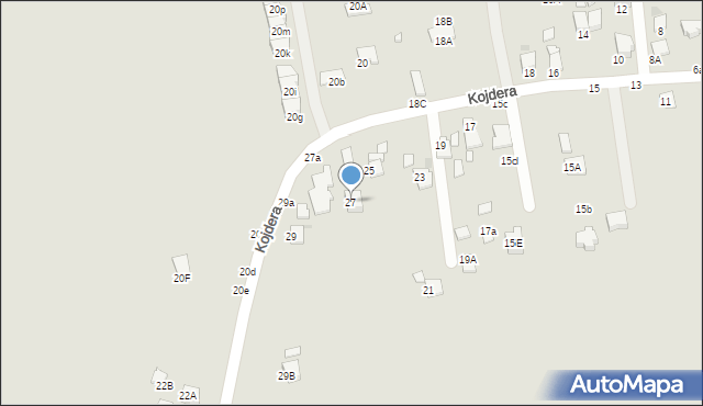 Krosno, Kojdera Franciszka, ks., 27, mapa Krosna