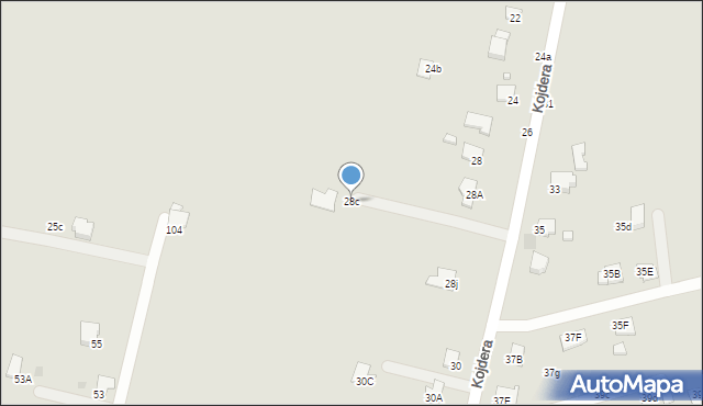 Krosno, Kojdera Franciszka, ks., 28c, mapa Krosna