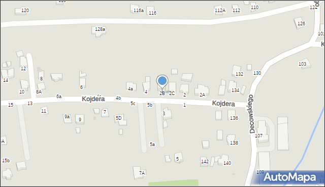 Krosno, Kojdera Franciszka, ks., 2B, mapa Krosna