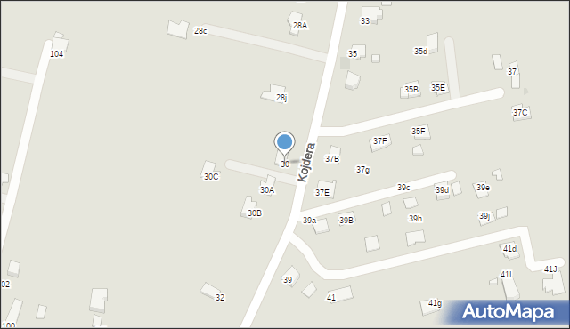 Krosno, Kojdera Franciszka, ks., 30, mapa Krosna