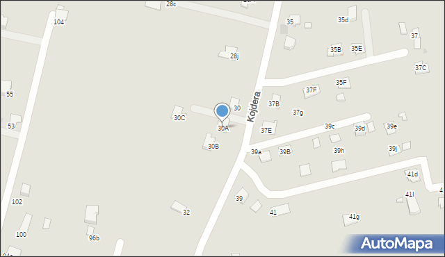 Krosno, Kojdera Franciszka, ks., 30A, mapa Krosna