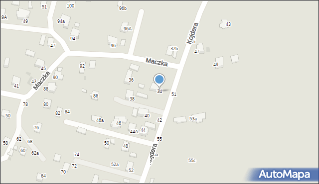 Krosno, Kojdera Franciszka, ks., 34, mapa Krosna