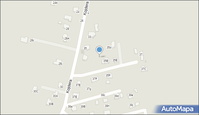 Krosno, Kojdera Franciszka, ks., 35c, mapa Krosna