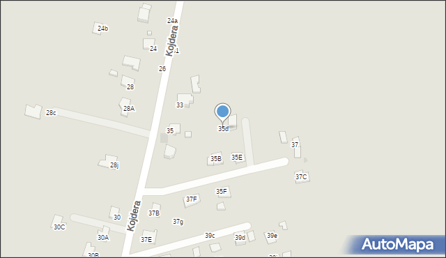 Krosno, Kojdera Franciszka, ks., 35d, mapa Krosna