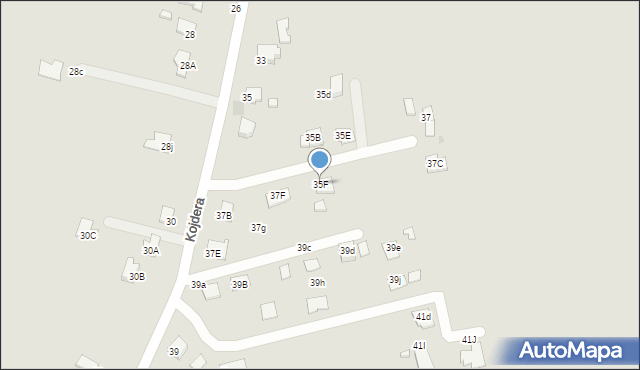 Krosno, Kojdera Franciszka, ks., 35F, mapa Krosna