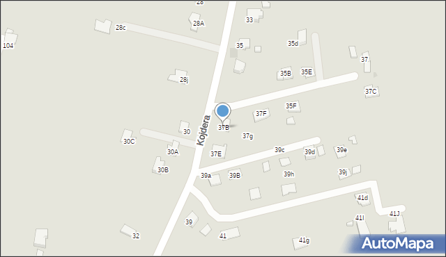 Krosno, Kojdera Franciszka, ks., 37B, mapa Krosna