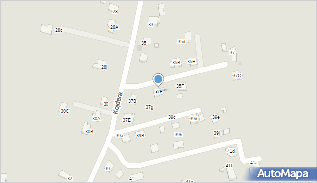 Krosno, Kojdera Franciszka, ks., 37F, mapa Krosna