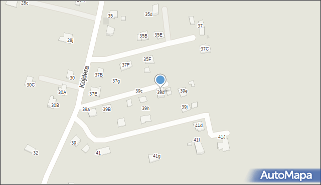 Krosno, Kojdera Franciszka, ks., 39d, mapa Krosna