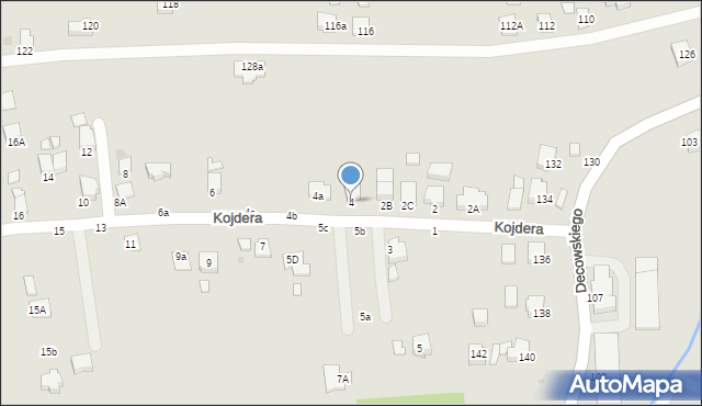 Krosno, Kojdera Franciszka, ks., 4, mapa Krosna