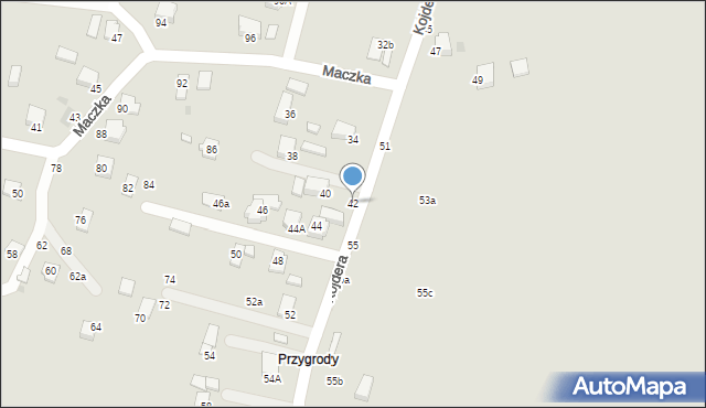 Krosno, Kojdera Franciszka, ks., 42, mapa Krosna