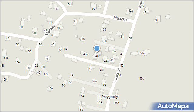 Krosno, Kojdera Franciszka, ks., 46, mapa Krosna