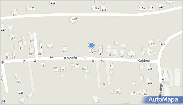 Krosno, Kojdera Franciszka, ks., 4a, mapa Krosna