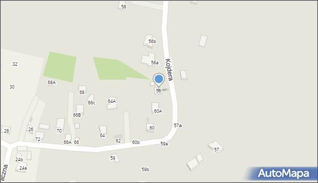 Krosno, Kojdera Franciszka, ks., 56, mapa Krosna