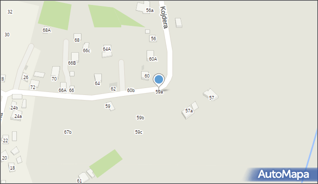 Krosno, Kojdera Franciszka, ks., 59a, mapa Krosna