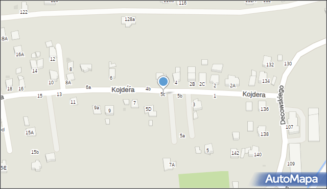 Krosno, Kojdera Franciszka, ks., 5c, mapa Krosna