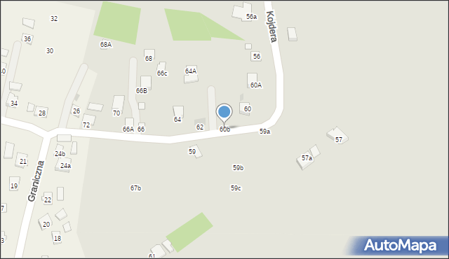 Krosno, Kojdera Franciszka, ks., 60b, mapa Krosna