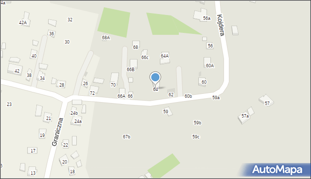 Krosno, Kojdera Franciszka, ks., 64, mapa Krosna