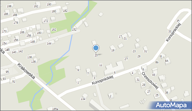 Krosno, Konopnickiej Marii, 13, mapa Krosna