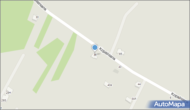 Krosno, Kopalniana, 36, mapa Krosna