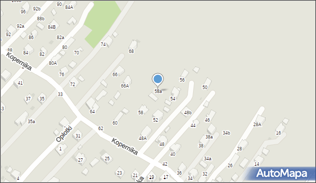 Krosno, Kopernika Mikołaja, 58a, mapa Krosna