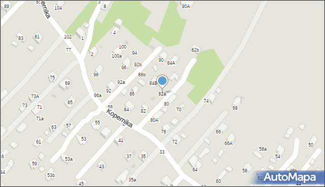 Krosno, Kopernika Mikołaja, 82a, mapa Krosna