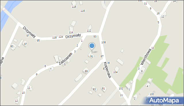 Krosno, Kopernika Mikołaja, 91a, mapa Krosna