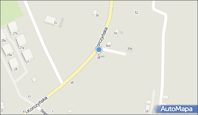 Krosno, Korczyńska, 48, mapa Krosna