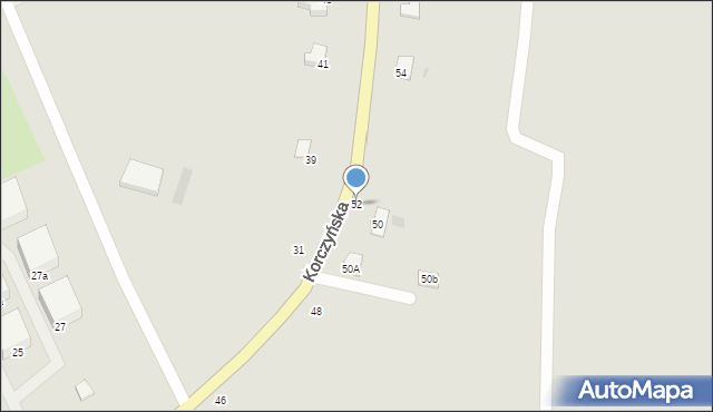 Krosno, Korczyńska, 52, mapa Krosna