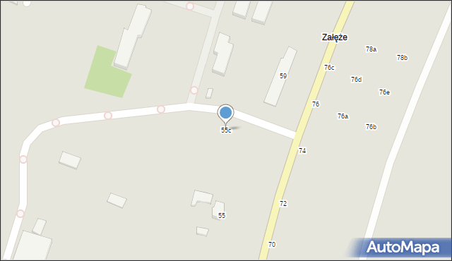 Krosno, Korczyńska, 55c, mapa Krosna