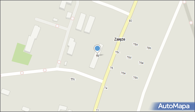 Krosno, Korczyńska, 59, mapa Krosna