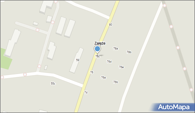 Krosno, Korczyńska, 76c, mapa Krosna