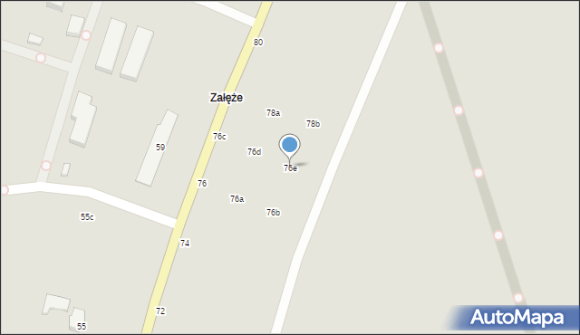 Krosno, Korczyńska, 76e, mapa Krosna