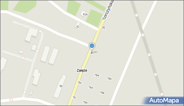 Krosno, Korczyńska, 80, mapa Krosna