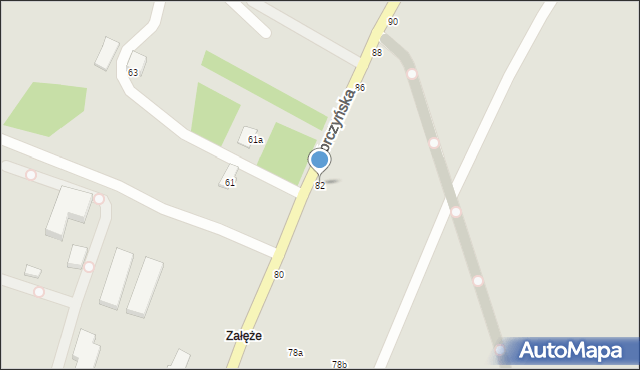 Krosno, Korczyńska, 82, mapa Krosna