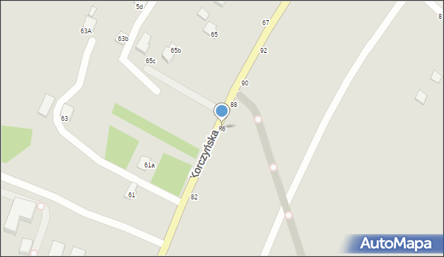 Krosno, Korczyńska, 86, mapa Krosna