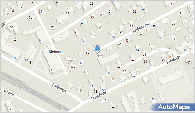 Krosno, Kościuszki Tadeusza, gen., 49, mapa Krosna