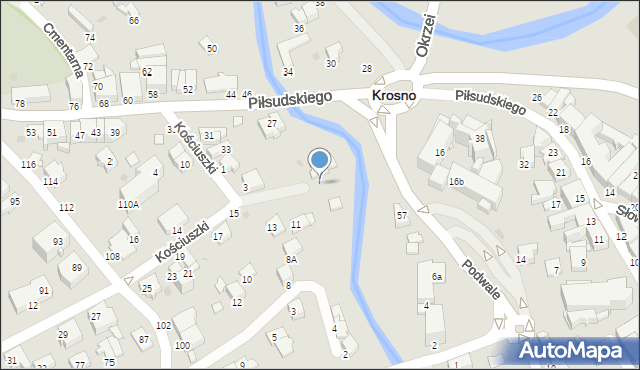 Krosno, Kościuszki Tadeusza, gen., 9, mapa Krosna