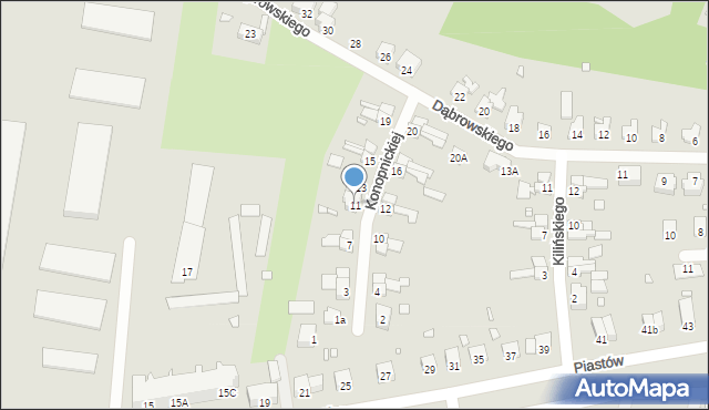 Krosno Odrzańskie, Konopnickiej Marii, 11, mapa Krosno Odrzańskie