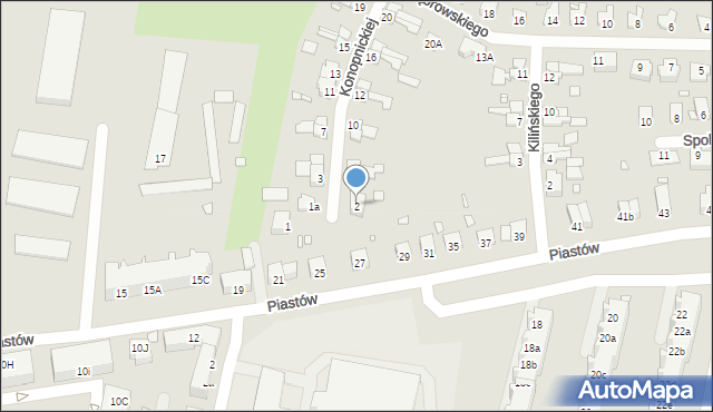 Krosno Odrzańskie, Konopnickiej Marii, 2, mapa Krosno Odrzańskie