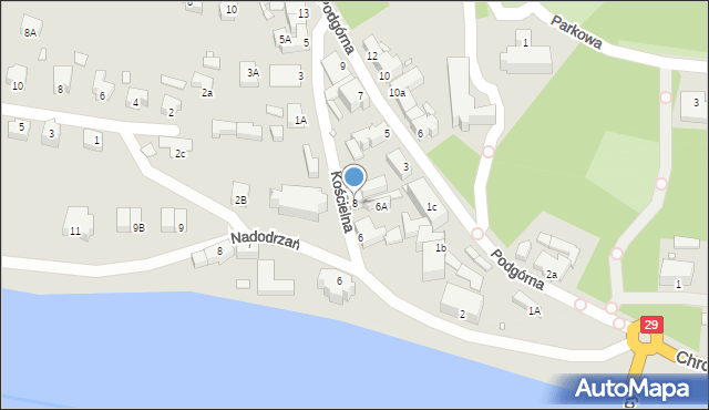 Krosno Odrzańskie, Kościelna, 8, mapa Krosno Odrzańskie