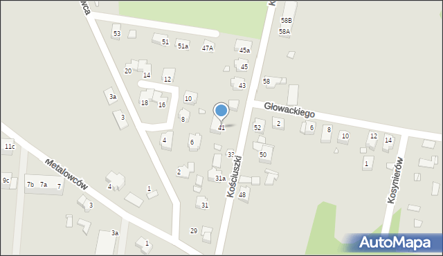 Krosno Odrzańskie, Kościuszki Tadeusza, gen., 41, mapa Krosno Odrzańskie